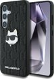 Θήκη Karl Lagerfeld Δερμάτινο Μονογράμμα Pin Logo Choupette Head Samsung Galaxy S25 μαύρο