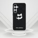 Θήκη Karl Lagerfeld Δερμάτινο Μονογράμμα Pin Logo Choupette Head Samsung Galaxy S25 μαύρο