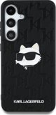 Θήκη Karl Lagerfeld Δερμάτινο Μονογράμμα Pin Logo Choupette Head Samsung Galaxy S25 μαύρο