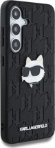 Θήκη Karl Lagerfeld Δερμάτινο Μονογράμμα Pin Logo Choupette Head Samsung Galaxy S25 μαύρο
