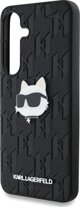 Θήκη Karl Lagerfeld Δερμάτινο Μονογράμμα Pin Logo Choupette Head Samsung Galaxy S25 μαύρο