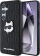 Θήκη Karl Lagerfeld Δερμάτινο Μονογράμμα Pin Logo Choupette Head Samsung Galaxy S25 μαύρο
