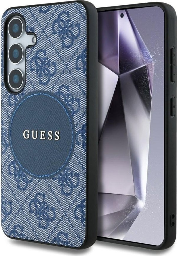 Θήκη Guess 4G Round Patch Classic Logo MagSafe για Samsung Galaxy S25+ μπλε