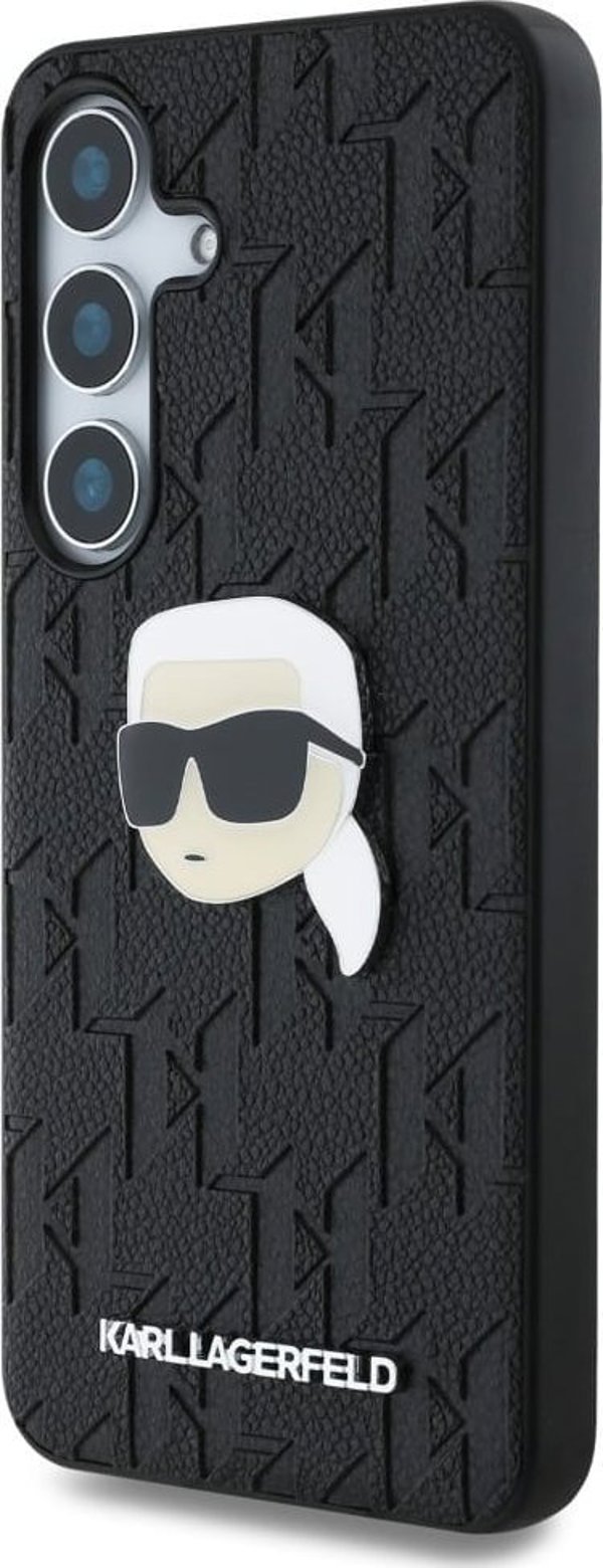 Θήκη Karl Lagerfeld Δερμάτινο Μονογράφημα Pin Logo Karl Head Samsung Galaxy S25 Plus μαύρο