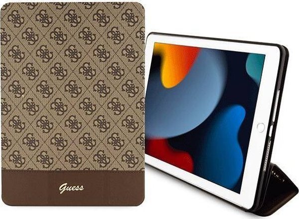 Θήκη Guess για tablet Apple iPad 10.2 2019/2020/2021 καφέ 4G Stripe Allover