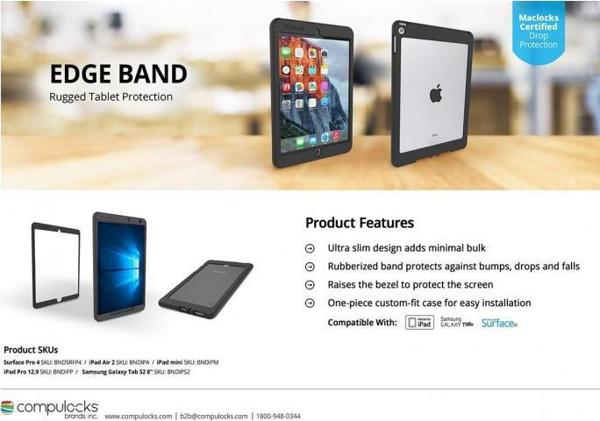 Maclocks Rugged Edge Band Θήκη για iPad 10.2" / iPad Air 10.5", Ανθεκτική Προστασία, Μαύρο