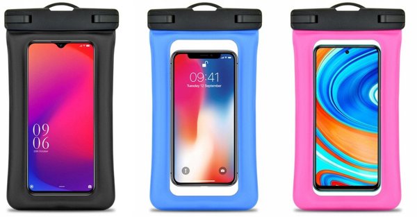 4kom.pl Αδιάβροχη Θήκη Smartphone AIRBAG, Καθολική, Μαύρη