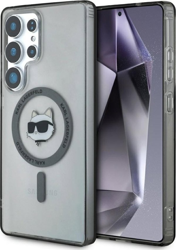 Θήκη Karl Lagerfeld Button Choupette Head Printed Logo MagSafe Samsung Galaxy S25 Ultra μαύρο
