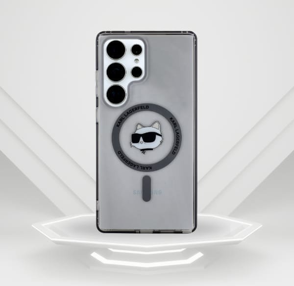 Θήκη Karl Lagerfeld Button Choupette Head Printed Logo MagSafe Samsung Galaxy S25 Ultra μαύρο