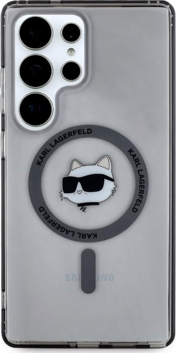 Θήκη Karl Lagerfeld Button Choupette Head Printed Logo MagSafe Samsung Galaxy S25 Ultra μαύρο