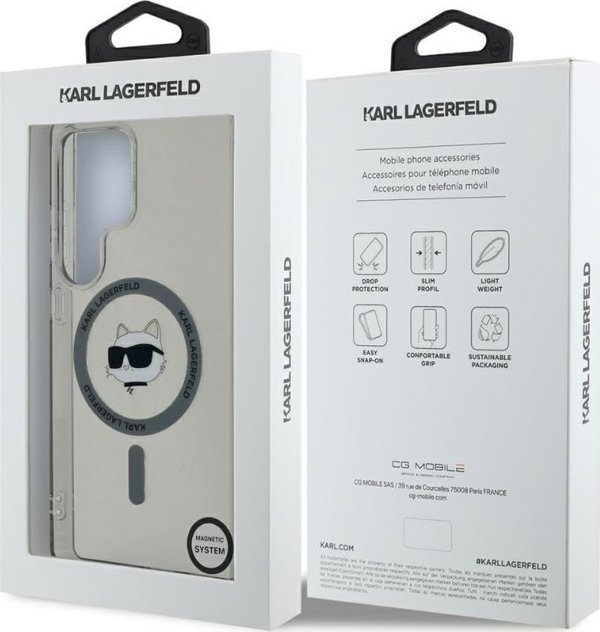 Θήκη Karl Lagerfeld Button Choupette Head Printed Logo MagSafe Samsung Galaxy S25 Ultra μαύρο