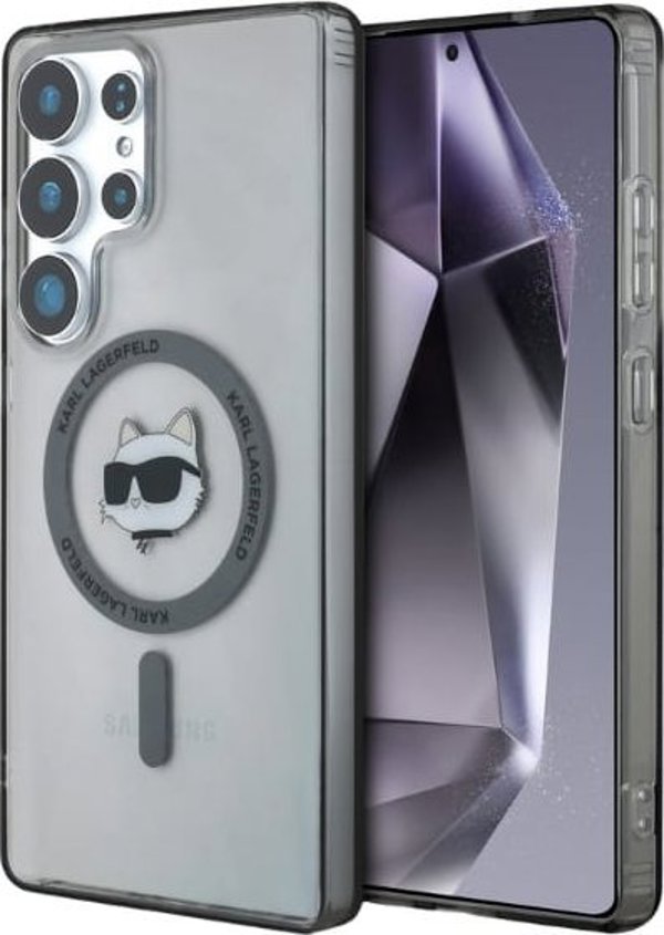 Θήκη Karl Lagerfeld Button Choupette Head Printed Logo MagSafe Samsung Galaxy S25 Ultra μαύρο