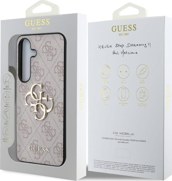 Θήκη Guess Big 4G Logo Classic Logo για Samsung Galaxy S25 ροζ