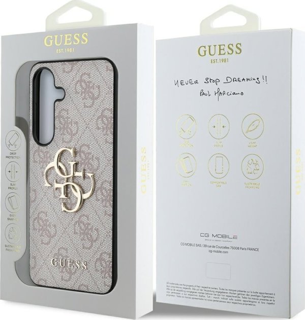 Θήκη Guess Big 4G Logo Classic Logo για Samsung Galaxy S25 ροζ
