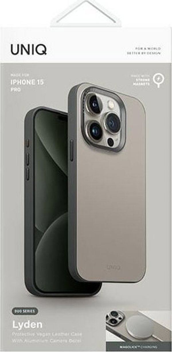 Θήκη UNIQ Lyden DS Apple iPhone 15 Pro Magclick Charging μπεζ-πράσινο/ivory-lichen green