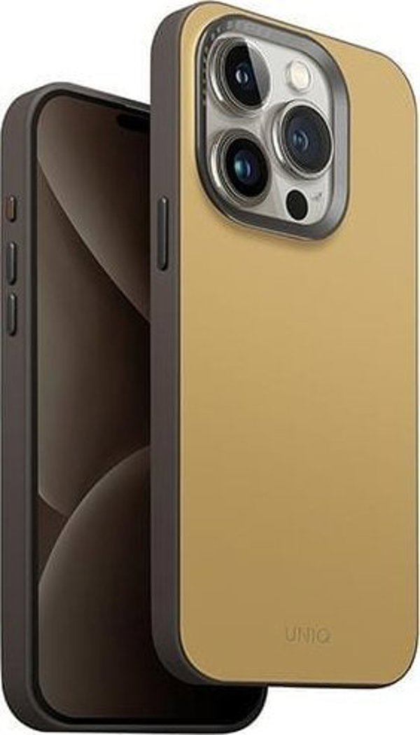 Θήκη UNIQ Lyden DS Apple iPhone 15 Pro Max Magclick Φόρτιση κίτρινο-γκρι/κίτρινο καναρινί-γκρι πυρόλιθου