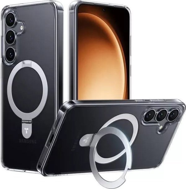 Θήκη τηλεφώνου Torras Ostand Series για Samsung S25+ (διαφανής)