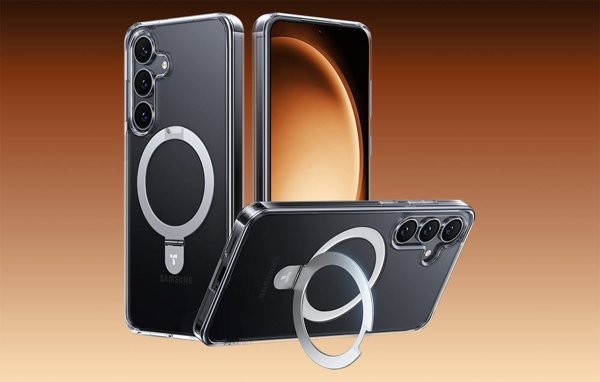 Θήκη τηλεφώνου Torras Ostand Series για Samsung S25+ (διαφανής)