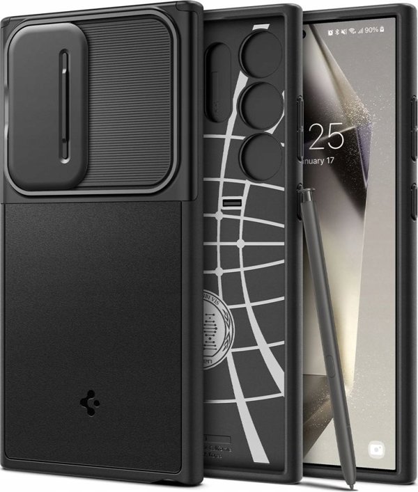 Θήκη Spigen Optik Armor για Samsung Galaxy S25 Ultra Μαύρο - Υβριδική Προστασία με Κάλυμμα Κάμερας