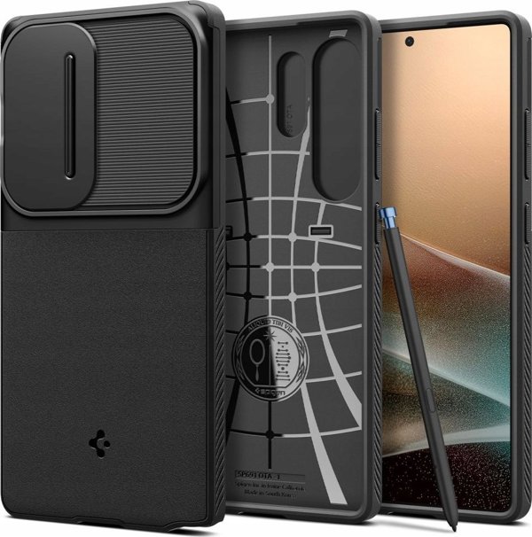 Θήκη Spigen Optik Armor για Samsung Galaxy S25 Ultra Μαύρο - Υβριδική Προστασία με Κάλυμμα Κάμερας