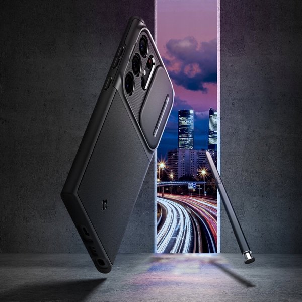 Θήκη Spigen Optik Armor για Samsung Galaxy S25 Ultra Μαύρο - Υβριδική Προστασία με Κάλυμμα Κάμερας