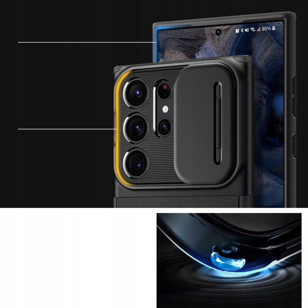 Θήκη Spigen Optik Armor για Samsung Galaxy S25 Ultra Μαύρο - Υβριδική Προστασία με Κάλυμμα Κάμερας