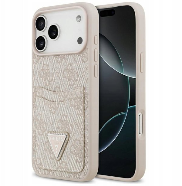 Θήκη Guess 4G Double Card Triangle για iPhone 17 Pro Max ροζ