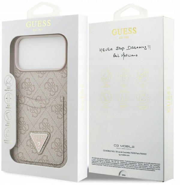 Θήκη Guess 4G Double Card Triangle για iPhone 17 Pro Max ροζ