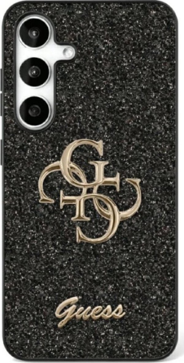 Θήκη Guess Fixed Glitter Big 4G Metal Logo για Samsung Galaxy S25 μαύρο