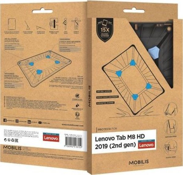 Mobilis Θήκη Tablet ProTech για Lenovo Tab M8 (HD) 2019 2nd Gen, 8", Μαύρο