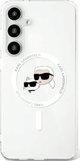 Θήκη Karl Lagerfeld Button Karl & Choupette Heads Printed Logo MagSafe Samsung Galaxy S25 Plus λευκό