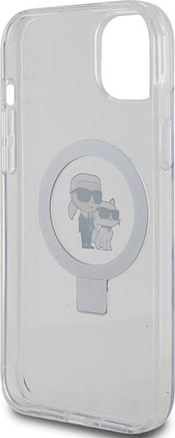 Θήκη Karl Lagerfeld KLHMP15SHMRSKCH Apple iPhone 15 / 14 / 13 σκληρή θήκη με βάση δαχτυλιδιού Karl&Choupettte MagSafe λευκό