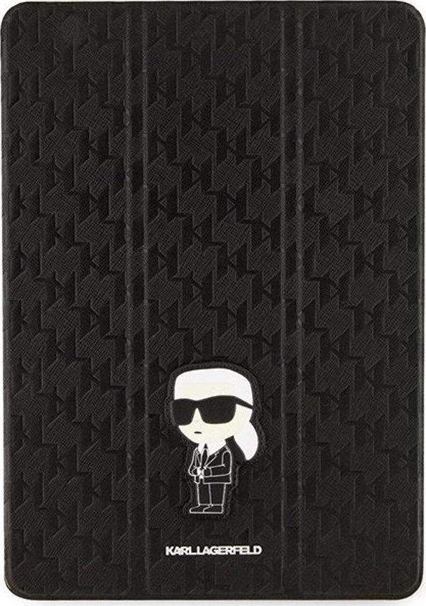 Etui na tablet Karl Lagerfeld Etui Karl Lagerfeld KLFC10SAKHPKK Apple iPad 10.2 2019/2020/2021 (7., 8. i 9. generacji) czarny/black Saffiano Monogram Ikonik Magnet Allover