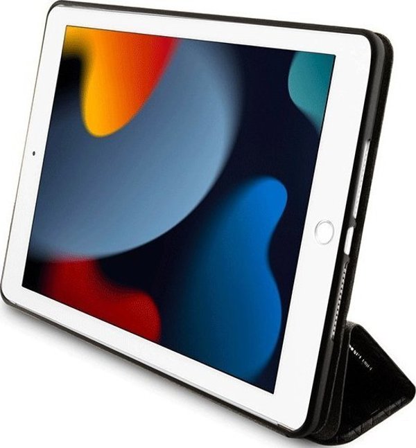 Etui na tablet Karl Lagerfeld Etui Karl Lagerfeld KLFC10SAKHPKK Apple iPad 10.2 2019/2020/2021 (7., 8. i 9. generacji) czarny/black Saffiano Monogram Ikonik Magnet Allover