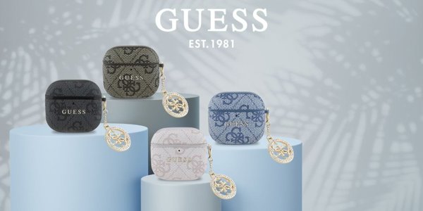 Guess 4G Strass Charm Θήκη για Apple AirPods 4, Μαύρη
