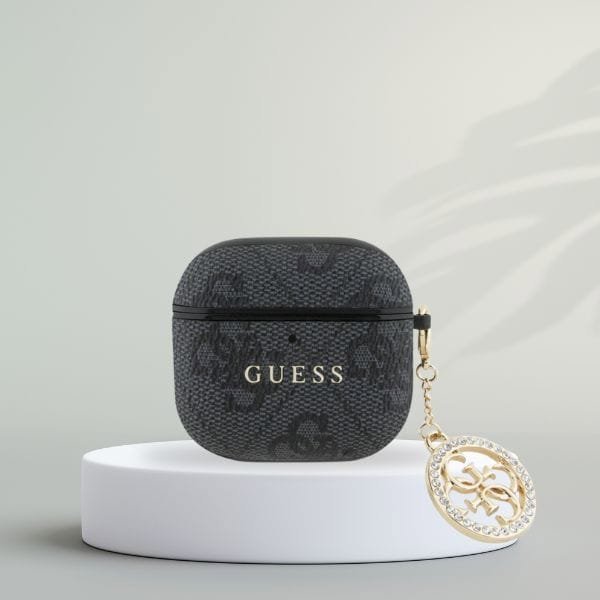 Guess 4G Strass Charm Θήκη για Apple AirPods 4, Μαύρη