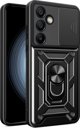 Θήκη θωράκισης Hybrid Armor Camshield με προστασία κάμερας και μεταλλικό δαχτυλίδι για Samsung Galaxy S24 FE - μαύρο