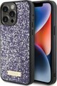 Θήκη Guess GUHCP15XPFGSBSP Apple iPhone 15 Pro Max σκληρή θήκη με μεταλλικό λογότυπο Rhinestone μωβ