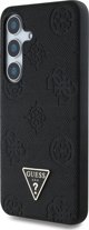 Θήκη Guess Grained Hot Stamp Peony Pattern Triangle Logo MagSafe για Samsung Galaxy S25 μαύρο