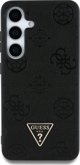 Θήκη Guess Grained Hot Stamp Peony Pattern Triangle Logo MagSafe για Samsung Galaxy S25 μαύρο