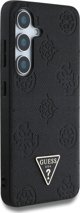 Θήκη Guess Grained Hot Stamp Peony Pattern Triangle Logo MagSafe για Samsung Galaxy S25 μαύρο