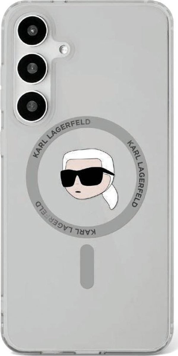 Θήκη Karl Lagerfeld Button Karl Head Printed Logo MagSafe Samsung Galaxy S25 μαύρο