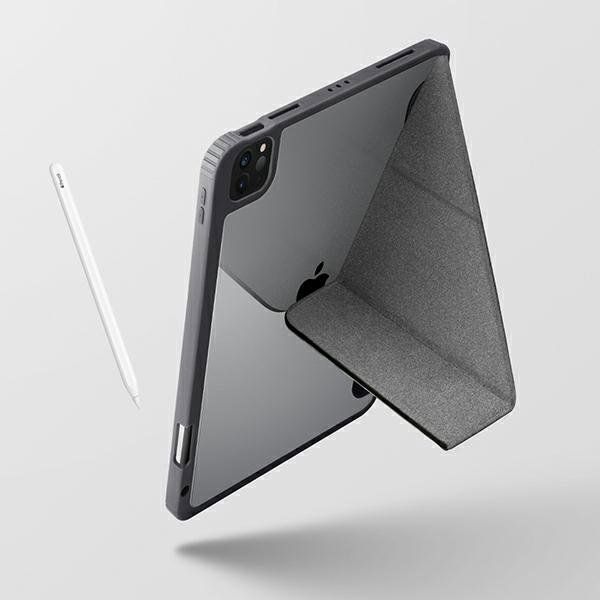 Uniq Θήκη Moven για iPad 10.2" (2020), Αντικραδασμική με Διάφανη Πλάτη, Γκρι/Ανθρακί
