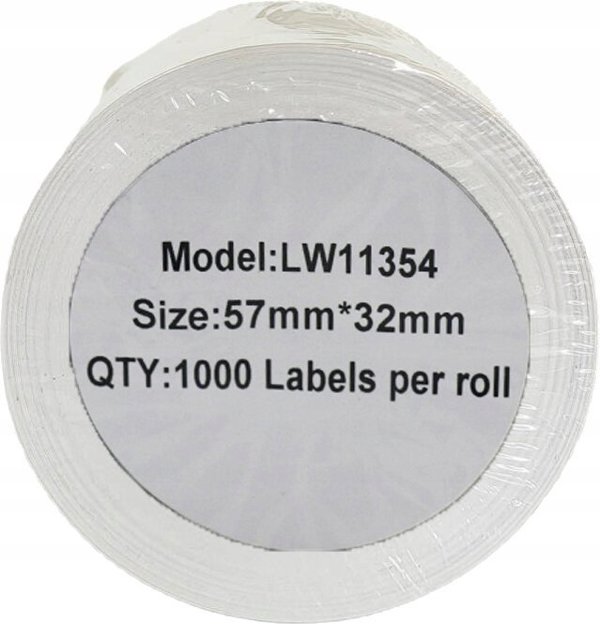 DYMO Ετικέτες LW 11354, 57mm x 32mm, 1000 Τεμάχια, Μαύρο σε Λευκό, Συμβατές με S0722540
