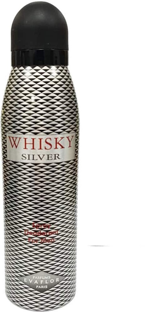 Evaflor, Whisky Silver, Spicy, Deodorant Spray, For Men, 200 ml For Men