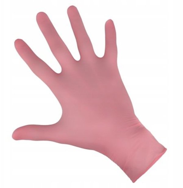 Examination glove, ABENA Classic Sensitive, XS, pink, nitrile, powder-free - (100 pcs.)