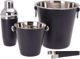 Excellent Houseware Σετ Barowy 4 Τεμαχίων για Κοκτέιλ με Σέικερ, 2 Κάδους Πάγου & Λαβίδες