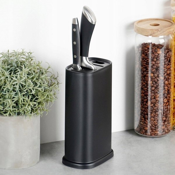 Excellent Houseware Βάση Οργάνωσης για 5 Μαχαίρια και Ψαλίδι, Πλαστική, 12.4 x 8 x 21 εκ.