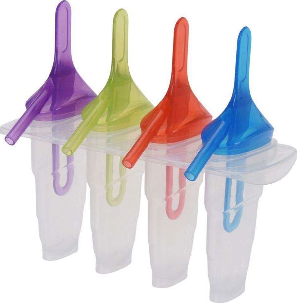 Excellent Houseware Καλούπι Για Παγωτά Σε Ξυλάκι, 4 Θέσεις Με Βάση