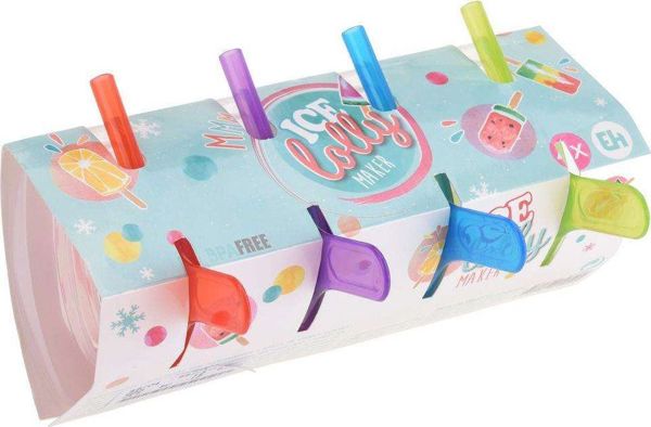 Excellent Houseware Καλούπι Για Παγωτά Σε Ξυλάκι, 4 Θέσεις Με Βάση